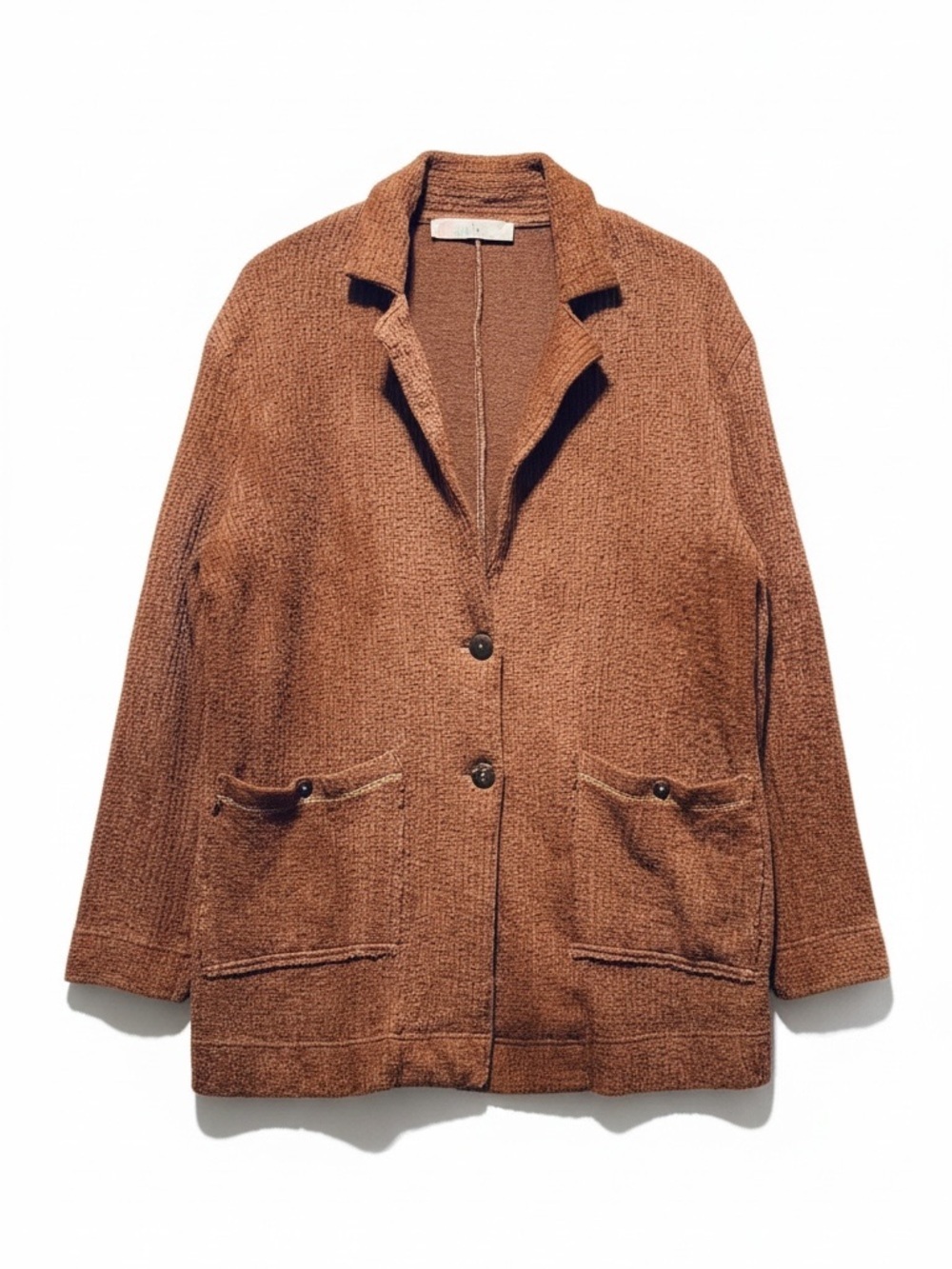 Free People Beach Textured Knit Blazer Jacket Medium Brown
